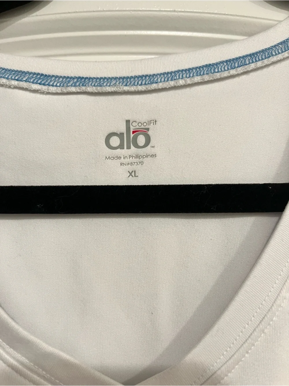 All Yoga Coolfit Women’s Sleeveless Tank Top White Aqua Athleisure Sports XL